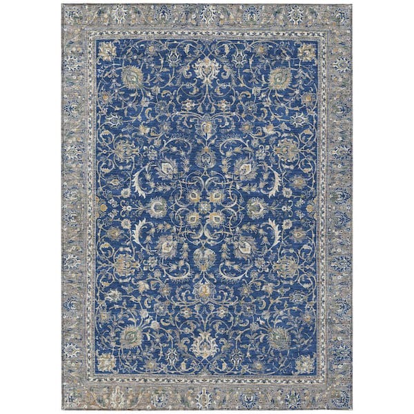 Chantille Machine Washable Indoor/Outdoor Abstract ACN2576 Navy 10 ft. x 14 ft. Area Rug