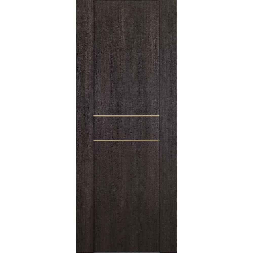 Vona 01 2HN Gold 18 in. W x 80 in. H x 1-3/4 in. D 1-Panel Solid Core Veralinga Oak Prefinished Wood Interior Door Slab -  Belldinni, 196148