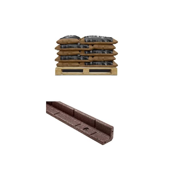 37.5 cu. ft. Cypress Rubber Mulch (25 Bags) and 48 in. x 3 in. Rubber Edging (6-Pack) Combo