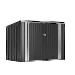 70 in. W x 40 in. D x 52.5 in. H Galvanized Steel Horizontal Trash and Recycling Storage Shed for Trash Can Storage
