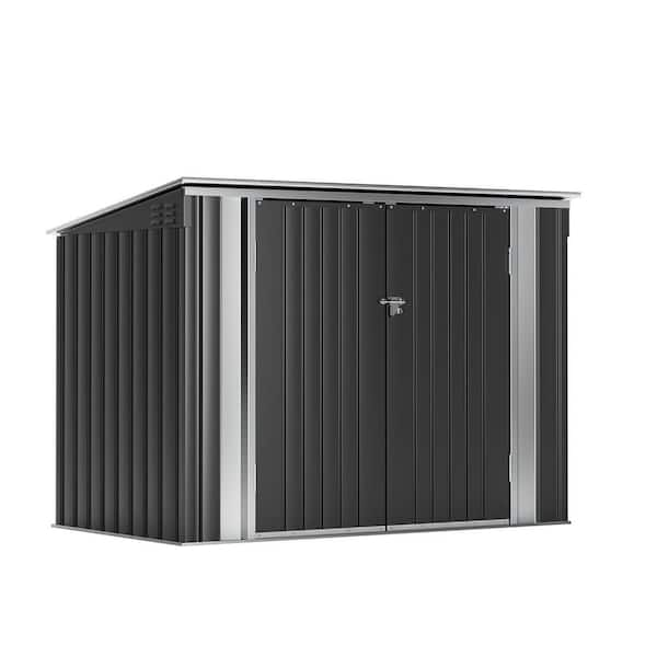 70 in. W x 40 in. D x 52.5 in. H Galvanized Steel Horizontal Trash and Recycling Storage Shed for Trash Can Storage