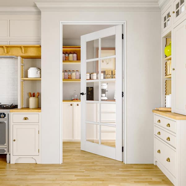 Assembly Required 36 in. x 80 in. Right Handed 10-Lite Clear Glass White MDF Door Kit w/Separate Jamb