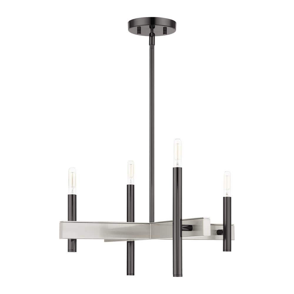 Denmark 4-Light Black Chrome Mini Chandelier