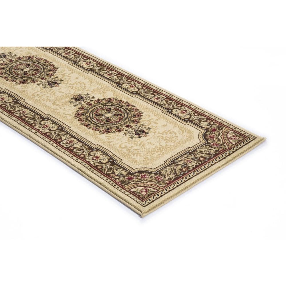 Ivory Synthetic Traditional Handmade Rectangle Rug