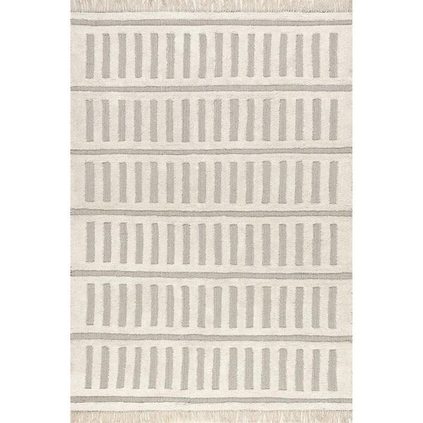 Merrick Tasseled Cotton and Wool Blue 4 ft. x 6 ft.  Indoor/Outdoor Patio Area Rug