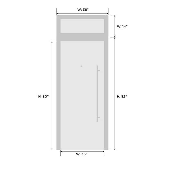 VDOMDOORS 36 in. x 94 in. Right-hand/Inswing Mirrored Glass Walnut