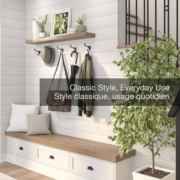 Nystrom 4-3/16 in. (107 mm) Matte Black Classic Wall Mount Hook