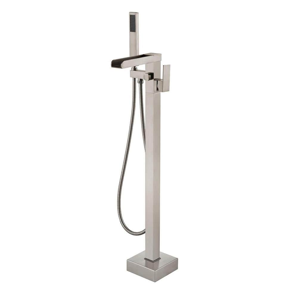 Single-Handle Claw Foot Freestanding Tub Faucet with Hand Shower in. Brushe