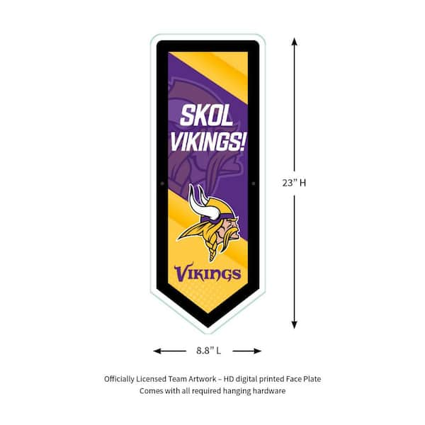 Evergreen Minnesota Vikings Pennant 9 in. x 23 in. Plug-in LED Lighted Sign  8LED3817PEN - The Home Depot