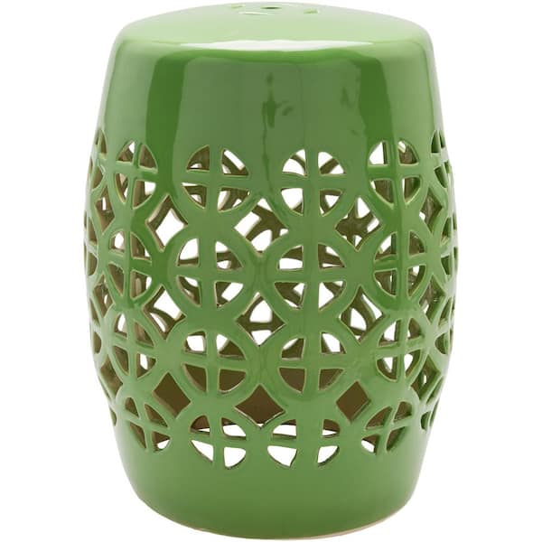Livabliss Millais 13 in. L x 13 in. W x 18 in. H Green Global Round Ceramic Decorative Accent Furniture