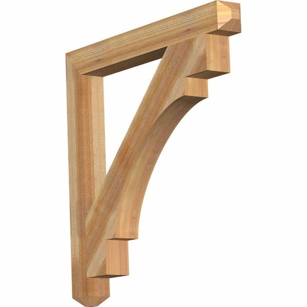 Ekena Millwork 4 in. x 38 in. x 38 in. Western Red Cedar Merced Craftsman Rough Sawn Bracket