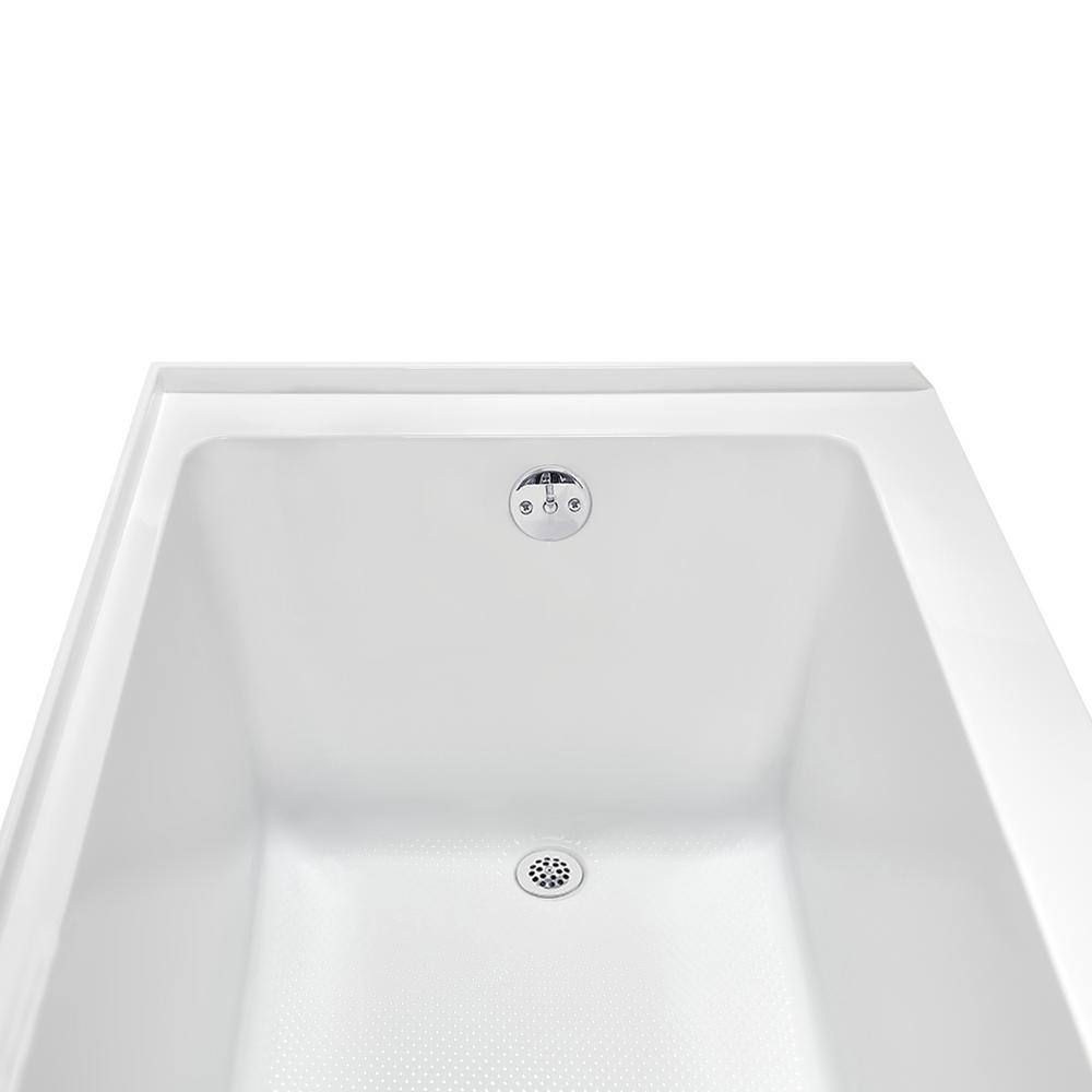 60-Inch Glossy White Acrylic Right-Hand Drain Alcove Bathtub