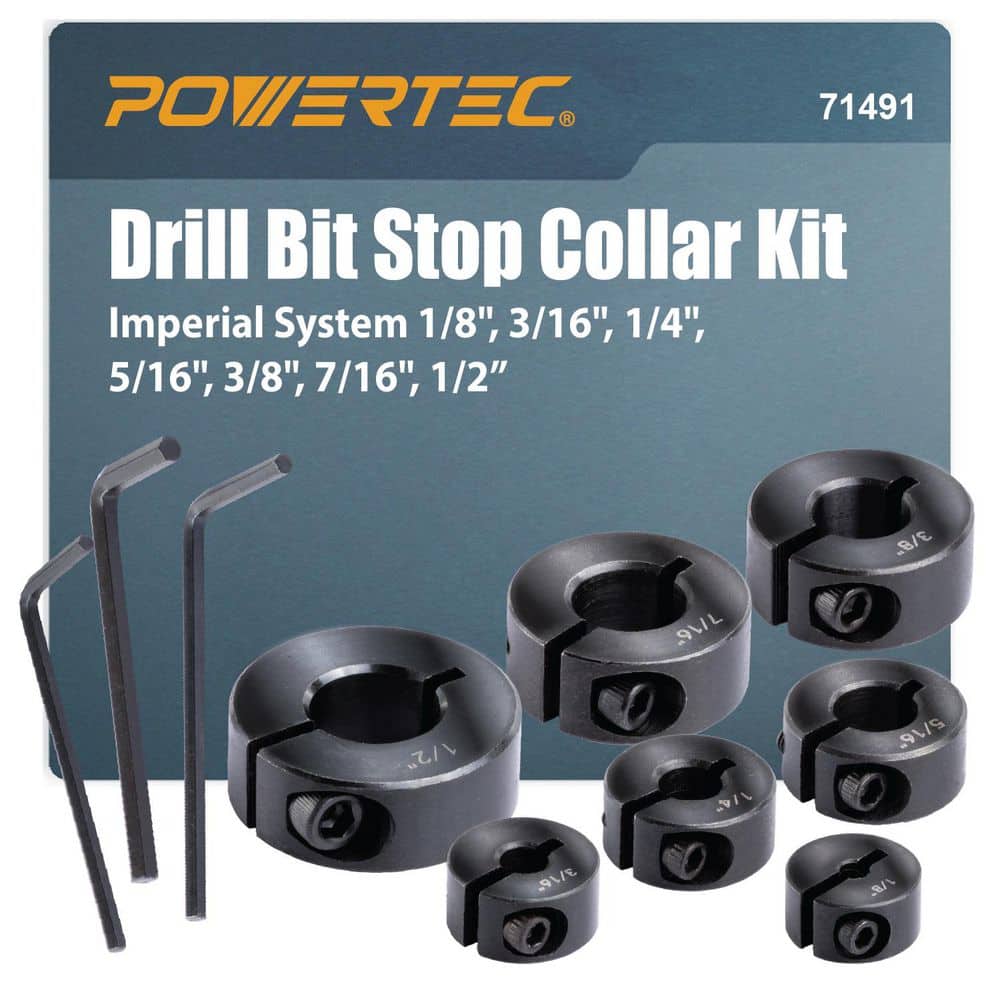 1/8, 3/16, 1/4, 5/16, 3/8, 7/16, 1/2 in. Steel Drill Bit Stop Collar Set, Imperial Size (7-Piece) price history on PriceWatchPro