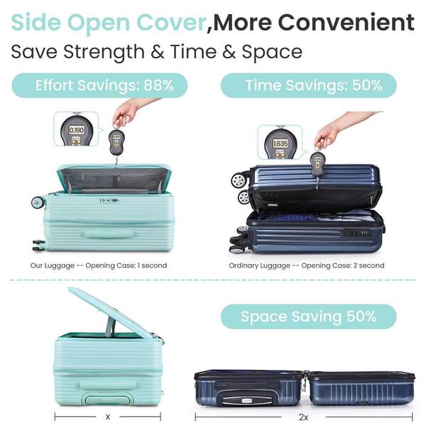 海3個セット　品番aaa1 Aoibox 3-Piece Mint Green Hardside Spinner Luggage Set with
