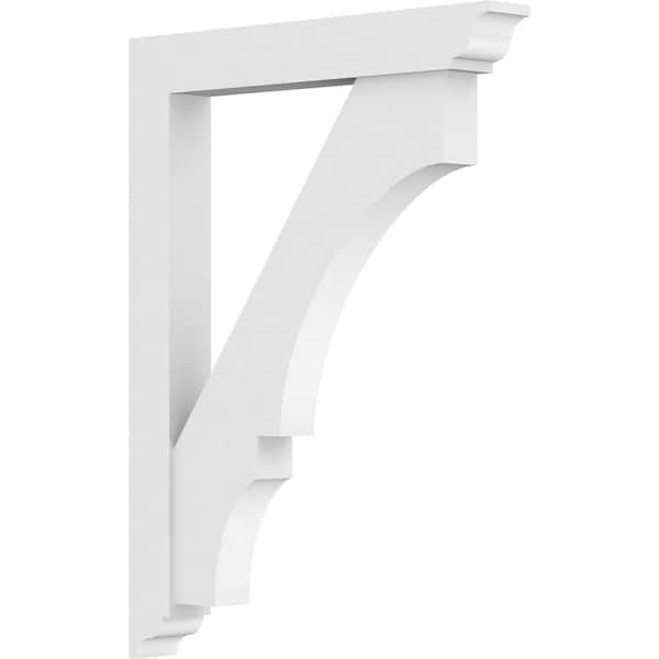 Ekena Millwork Standard Balboa 3 in. W x 32 in. H x 24 in. D Signature Urethane Polyurethane Bracket With Traditional Ends