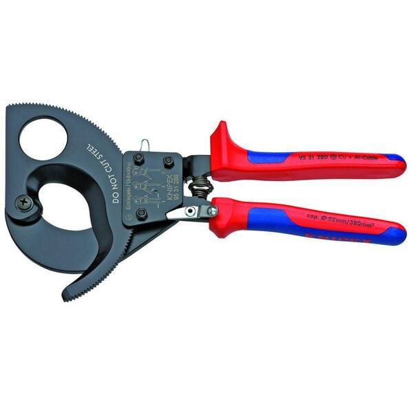 KNIPEX 11 in. Ratcheting Cable Cutters with Comfort Grip