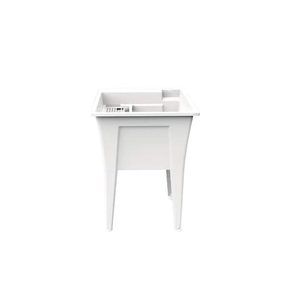 RUGGED TUB 18 Gal Freestanding Utility/Laundry Sink with Microban Protection and Faucet