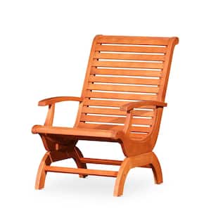 Wood Outdoor Lounge Chair in Brown