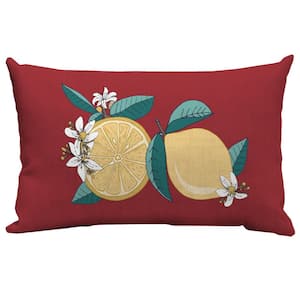 Lemons Lumbar Outdoor Rectangle Lumbar Pillow