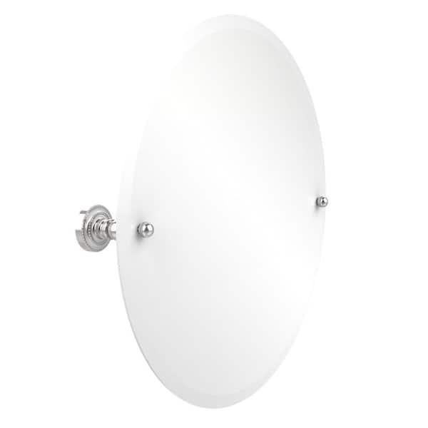Allied Brass Dottingham Collection 22 in. L x 22 in. W Frameless Round Tilt Mirror with Beveled Edge in Polished Chrome