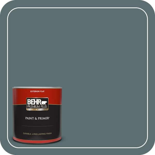 BEHR PREMIUM PLUS 1 qt. #ECC-58-3 Unreal Teal Flat Exterior Paint & Primer