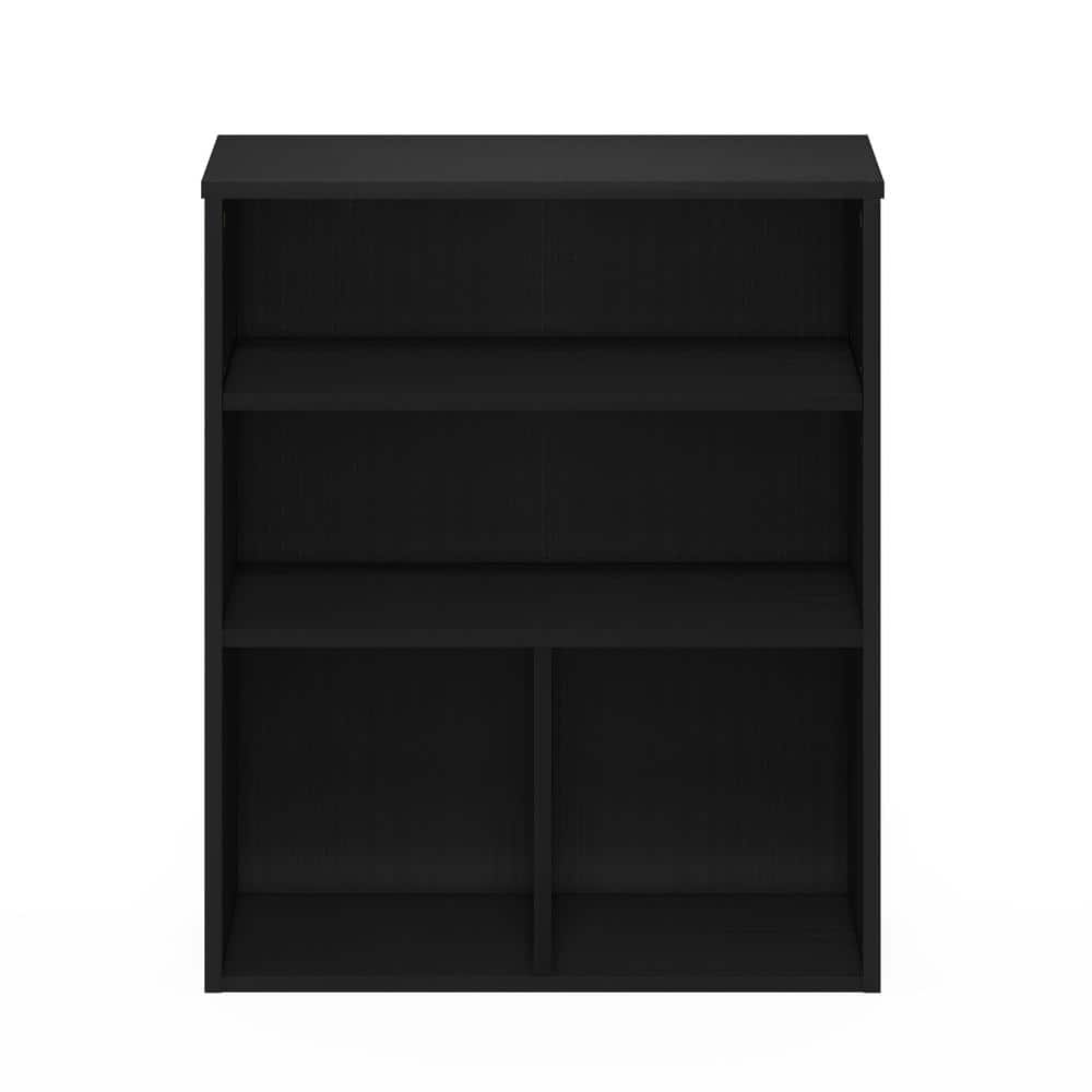 Adjustable Black Oak 3-Tier Display Bookcase