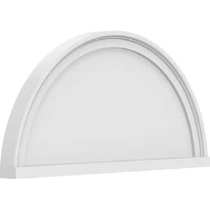 2 in. x 26 in. x 13 in. Half Round Smooth Architectural Grade PVC Pediment Moulding