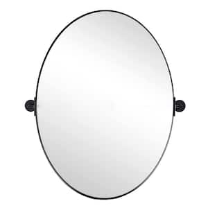 30 in W x 1 in H Oval Wall Mounted Vanity Mirror