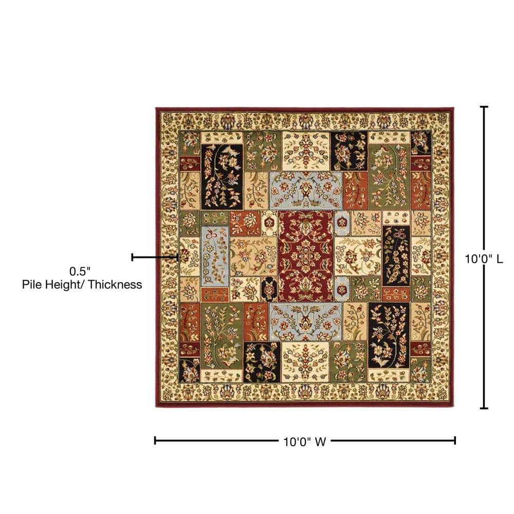 Ivory Elegance 62'' Square Hand-Knotted Synthetic Area Rug