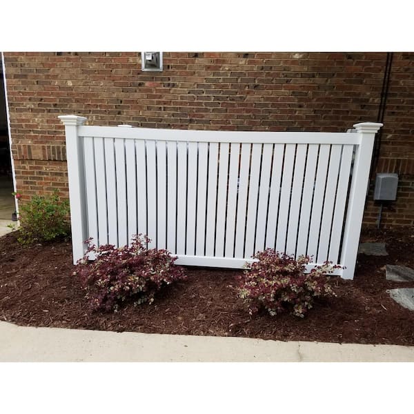 Weatherables 4 in. x 4 in. x 6 ft. White Vinyl Fence 3-Way Post
