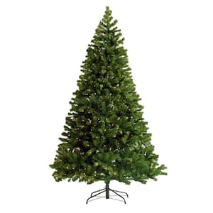 7.5 ft. Artificial Hinged Christmas Tree with 400 Pre-strung LED Lights Collapsible Stand