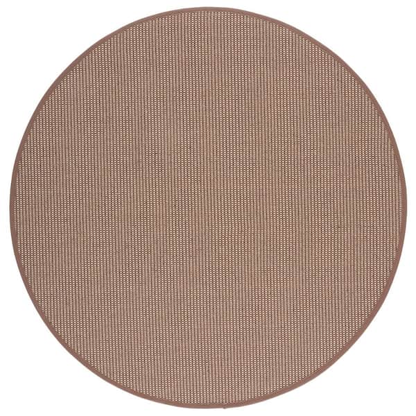 Napa Fau x Sisal 100 6 ft. x 6 ft. Marble/Brown Geometric Round Area Rug