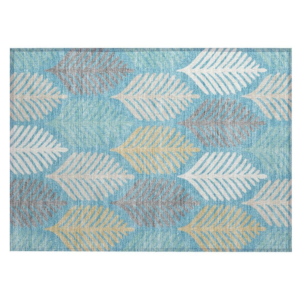 Chantille Machine Washable Indoor/Outdoor Abstract ACN2515 Teal 2 ft. x 3 ft. Accent Rug price history on PriceWatchPro