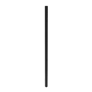 Athens 2-in x 2-in x 7-ft Gloss Black Aluminum Pressed Spear Fence Line Post