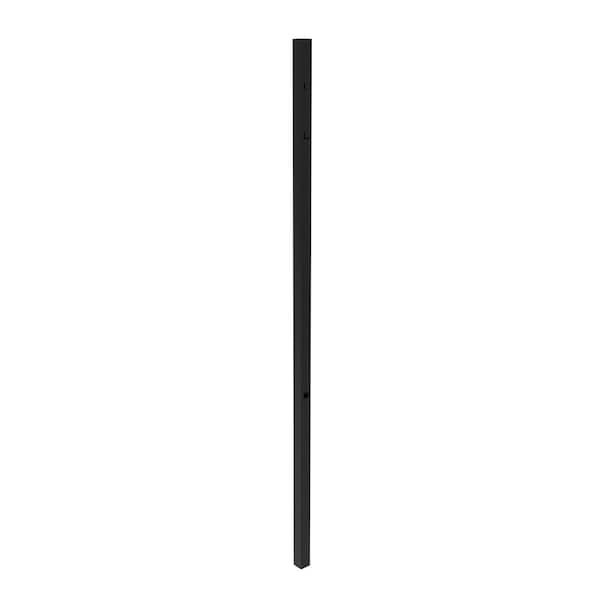 Unbranded Athens 2-in x 2-in x 7-ft Gloss Black Aluminum Pressed Spear Fence Line Post