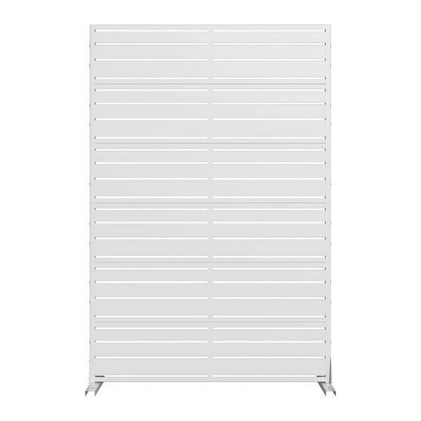 MAYEERTY 1-Piece 72 in. x 47 in. Rectangle White Metal Outdoor Privacy Screen Decorative Art Pannel