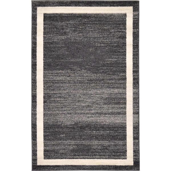 Unique Loom Del Mar Maria Black 3' 3 x 5' 3 Area Rug