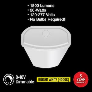 2 ft. 1800 Lumens Dimmable Multi-Volt Integrated LED White Wraparound Light 20-Watt 4000K Bright White (4-Pack)