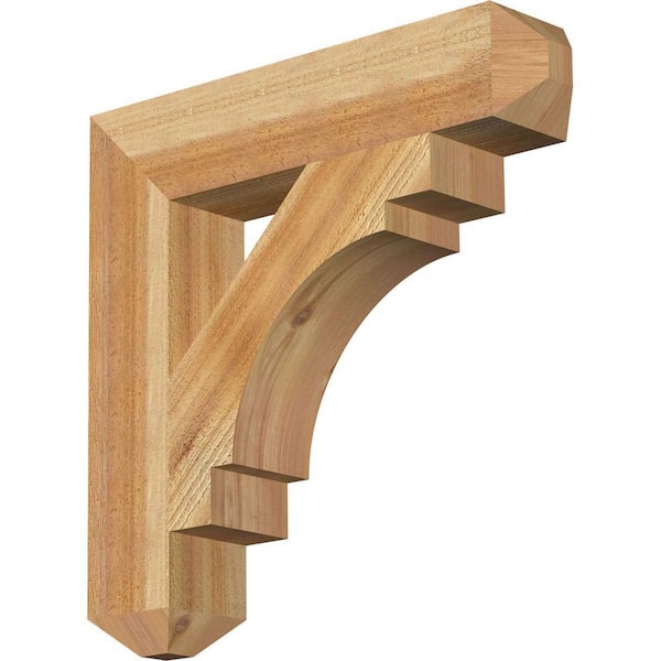 Ekena Millwork 4 in. x 20 in. x 20 in. Western Red Cedar Merced Craftsman Rough Sawn Bracket