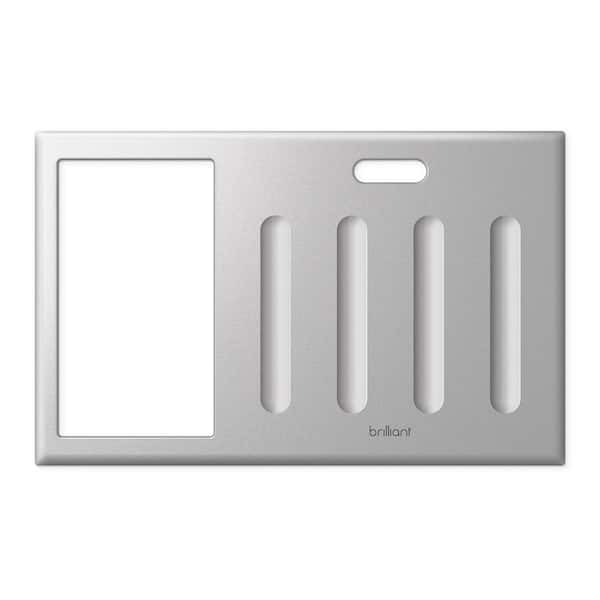 Brilliant Smart Home Control 4-Switch Panel Snap-On Frame in Silver