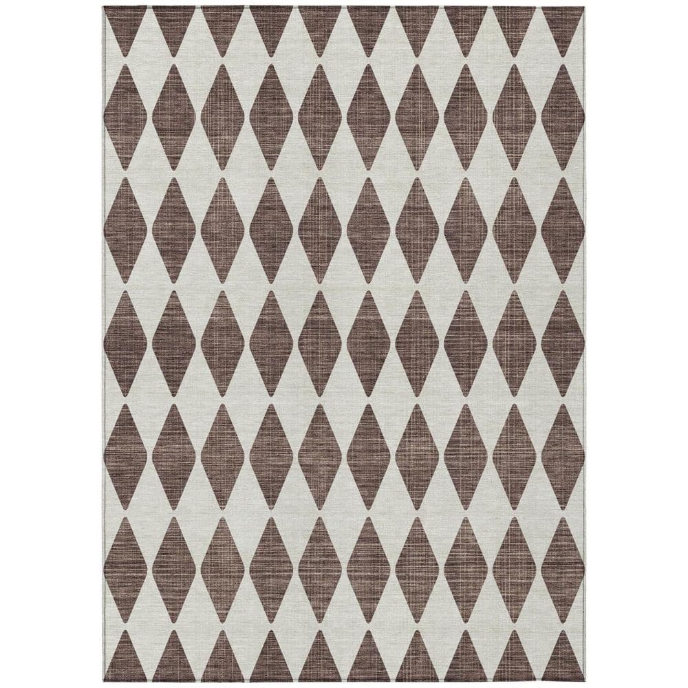 Brown 9 ft. x 12 ft. Woven Geometric Polyester Rectangle Indoor / Outdoor Area Rug price history on PriceWatchPro