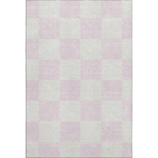 Mayfield Premium Machine Washable Abstract AMF2345 Pink 3 ft. x 5 ft. Area Rug