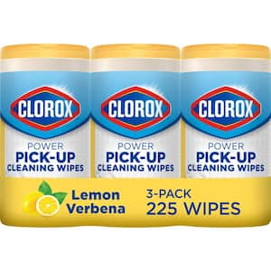 Clorox Power Pick-Up Cleaning Wipes, Lemon Verbena, 75-Count (3-Pack)