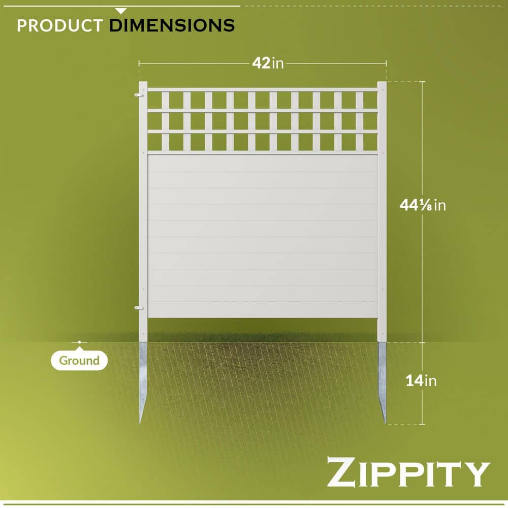 Keswick White Vinyl Lattice-Top Privacy Fence Panels, 3.5-ft