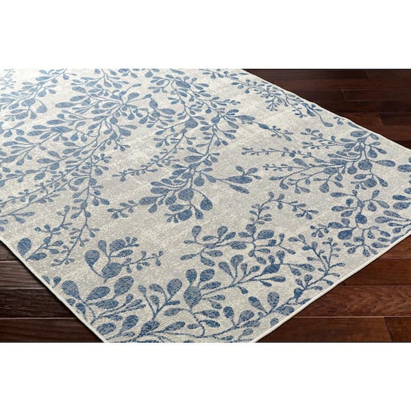 Ravello Blue Botanical 7 ft. x 9 ft. Indoor/Outdoor Area Rug