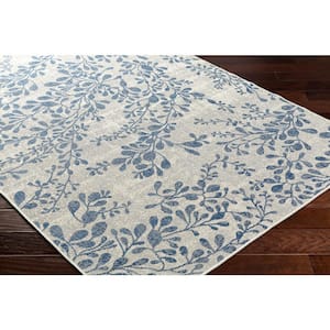 Ravello Blue Botanical 8 ft. x 10 ft. Indoor/Outdoor Area Rug