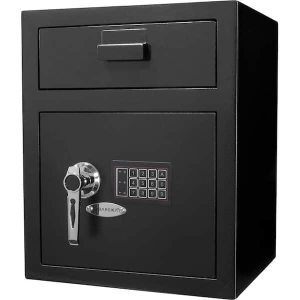 BARSKA 1.1 cu. ft. Steel Large Keypad Depository Safe, Black