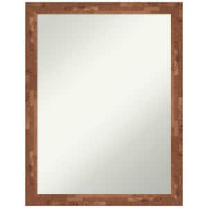 Fresco Light Pecan 20.5 in. x 26.5 in. Non-Beveled Farmhouse Rectangle Wood Framed Bathroom Wall Mirror in Brown