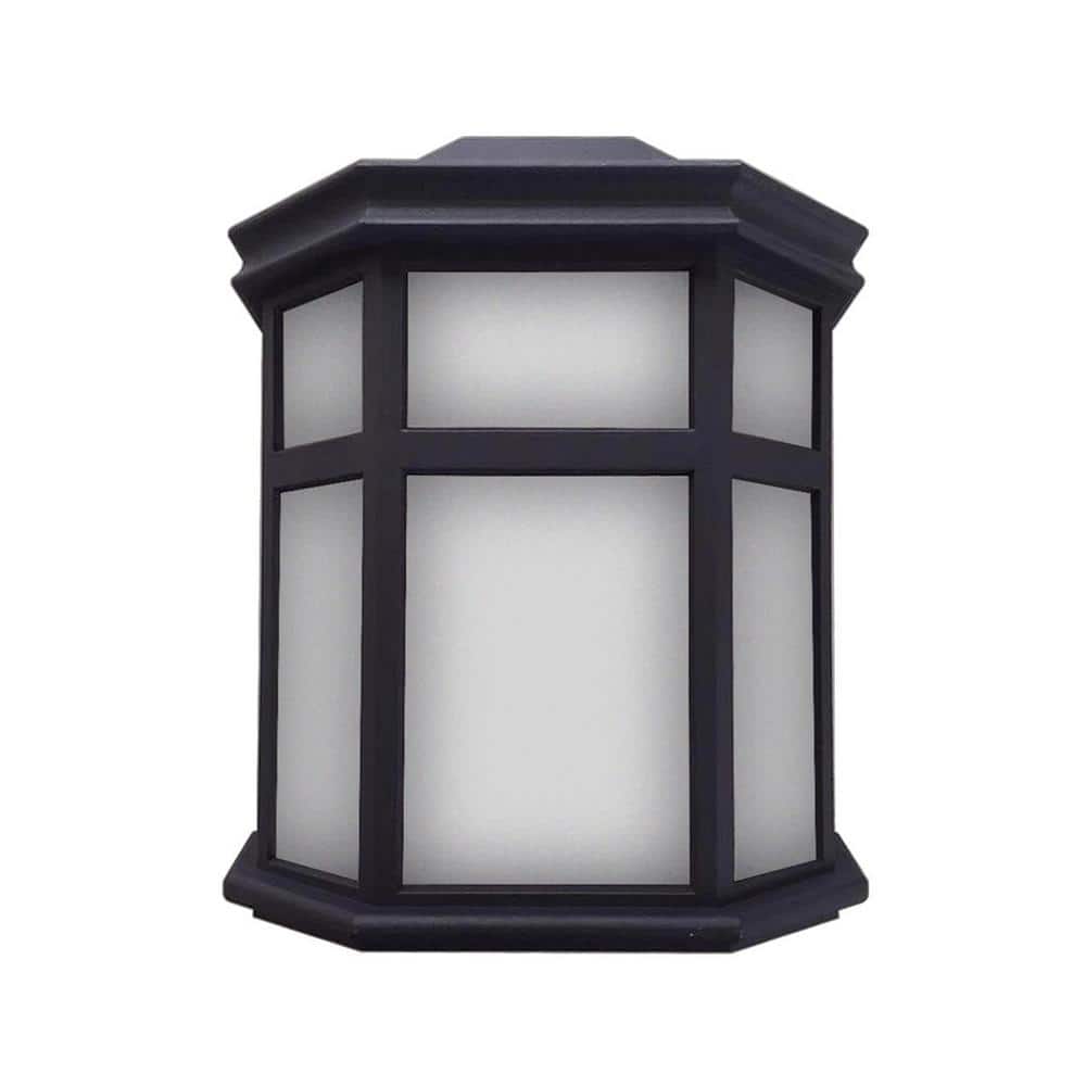 Sedona Wide 9.75 in. Black Composite Outdoor Hardwired Coach Sconce with Frosted Diffuser and 3000K LED Bulb price history on PriceWatchPro