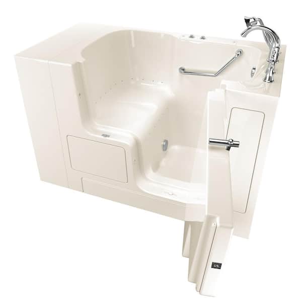 American Standard Gelcoat Value Series 52 in. x 32 in. Right Hand Touch Control Walk-In Air Bathtub with Outward Opening Door in Linen